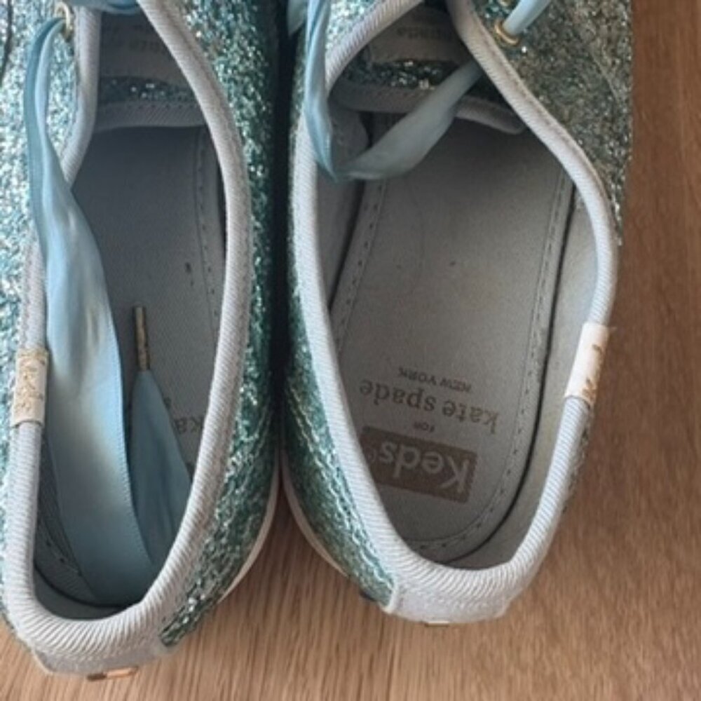 ** Keds x Kate Spade Blue Glitter Sneaker Womens 7 - Picture 4 of 8